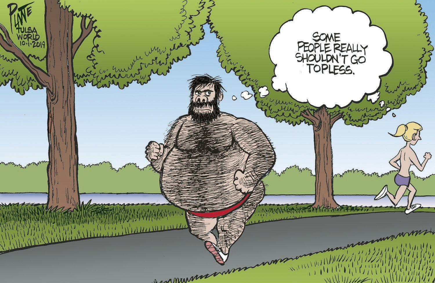 Bruce Plante Cartoon: Topless